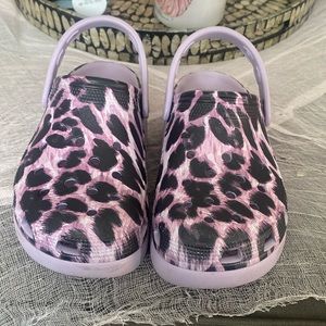 Purple Cheetah Crocs